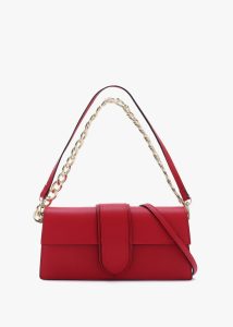 DANIEL Lara Red Leather Chain Strap Bag 