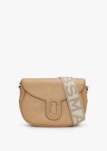 MARC JACOBS Womens The Covered J Marc Leather Saddle Bag In Camel 