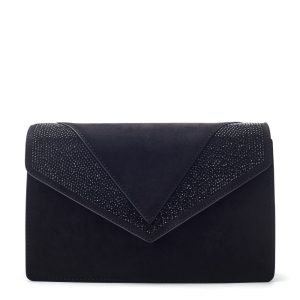 Moda In Pelle Livelia Clutch Black Alcantara