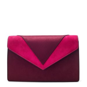 Moda In Pelle Livelia Clutch Burgundy Alcantara