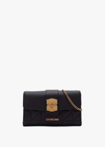 LOVE MOSCHINO Heart Smart Black Shoulder Bag 