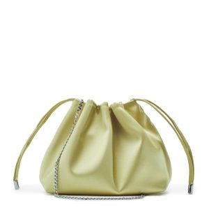 Moda In Pelle Lotty Bag Lime Green Satin