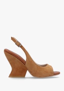 DANIEL Margot Tan Suede Sculpted Wedge Sandals 