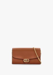 LAUREN RALPH LAUREN Medium Adair 20 Lauren Tan Leather Cross-Body Bag