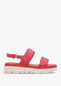 MODA IN PELLE Netty Raspberry Leather Chunky Sandals 