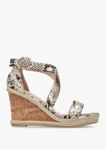MODA IN PELLE Pursuit Gold Reptile Wedge Sandals 