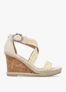 MODA IN PELLE Pursuit Natural Textile Wedge Sandals 
