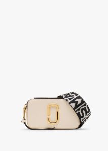 MARC JACOBS The Snapshot Cloud White Multi Leather Camera Bag 