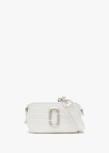 MARC JACOBS The Snapshot Croc Chain Cotton Leather Camera Bag 