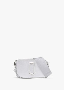 MARC JACOBS The Snapshot DTM Silver Leather Camera Bag 