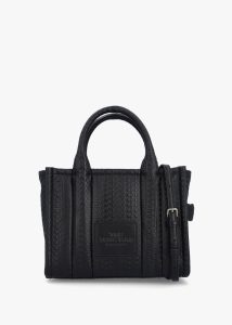 MARC JACOBS The Monogram Leather Small Black Tote Bag 