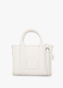 MARC JACOBS The Monogram Leather Small White Tote Bag 