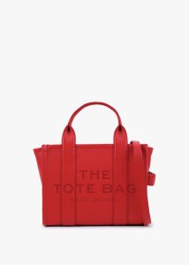 MARC JACOBS The Leather Small True Red Tote Bag 
