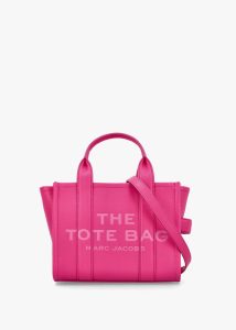 MARC JACOBS The Leather Small Hot Pink Tote Bag 
