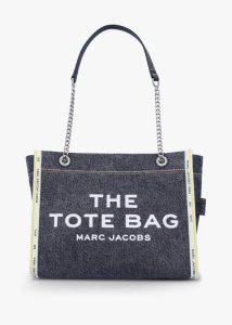 MARC JACOBS The Denim Chain Medium Black Wash Tote Bag 