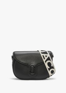 MARC JACOBS The Covered J Marc Black Leather Saddle Bag 