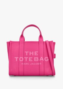 MARC JACOBS The Leather Medium Hot Pink Tote Bag 