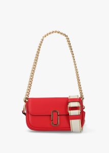 MARC JACOBS The J Marc Mini True Red Leather Shoulder Bag 
