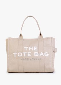 MARC JACOBS Women's The Large Beige Canvas Tote Bag In Beige 