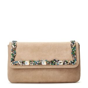 Moda In Pelle Naap Bag Stone Suede