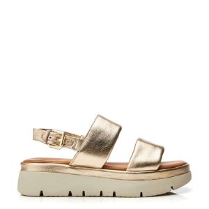 Moda In Pelle Netty Champagne Metallic Leather