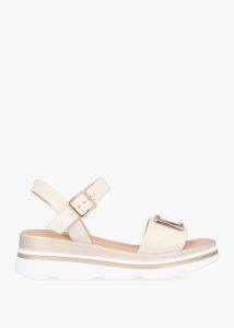DANIEL Resan Cream Leather Sandals 