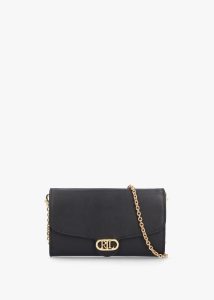 LAUREN RALPH LAUREN Adair 20 Black Leather Cross-Body Bag 