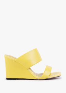 DANIEL Selegant Yellow Leather Wedge Sandals 