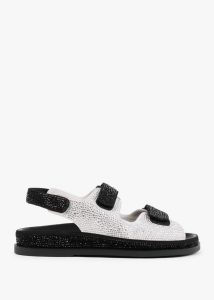 DANIEL Sissy Black & White Diamante Embellished Sandals 