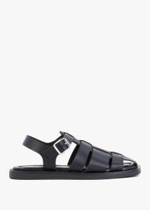 SHOE THE BEAR Krista Fisherman Black Leather Sandals 