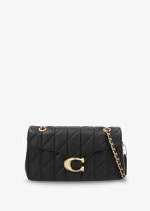 COACH Tabby Quilted 26 Black Leather Shoulder Bag 