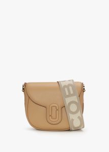 MARC JACOBS The Covered J Marc Camel Leather Saddle Bag 