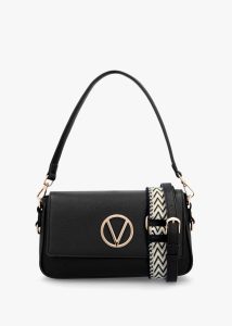 Katong Nero V Logo Front Flap Cross-Body Bag 