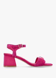 OSEY Villa Surry Fuchsia Suede Block Heel Sandals 