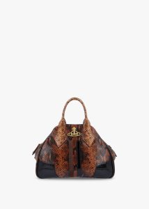VIVIENNE WESTWOOD Yasmine Medium Embossed Snake Leather Tote Bag 