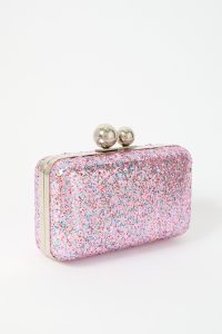Bubble Pink Gilitter Clutch