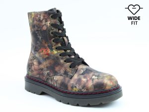 Heavenly Feet Justina2 Peony Floral WIDE FIT Boots